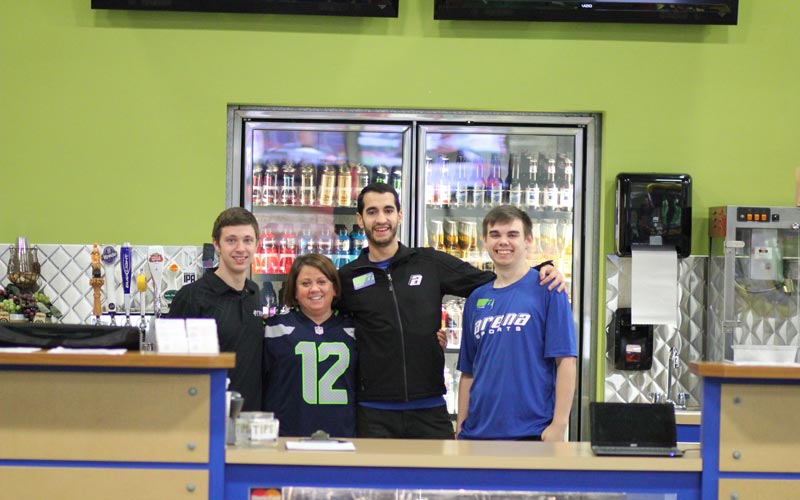 Arena Sports Mill Creek Employees Smiling