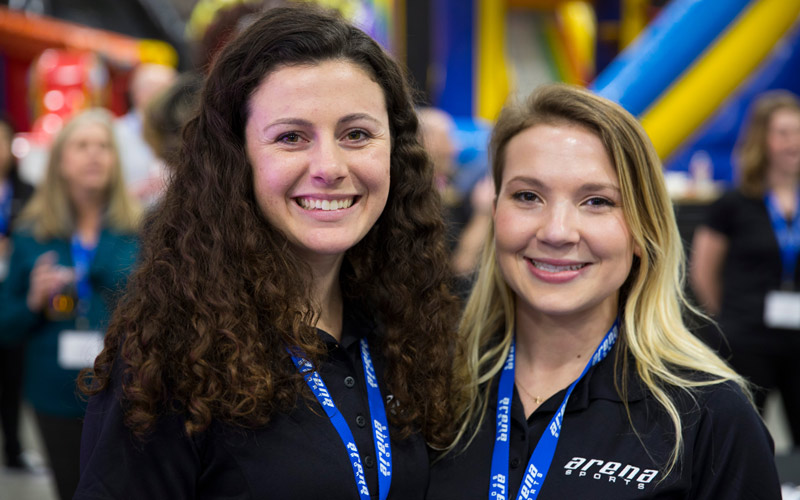 Girls smiling at employment event