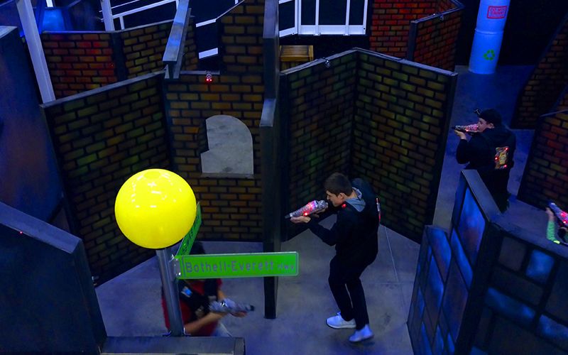 Laser Tag at Arena Sports Mill Creek 2 story laser tag facility is