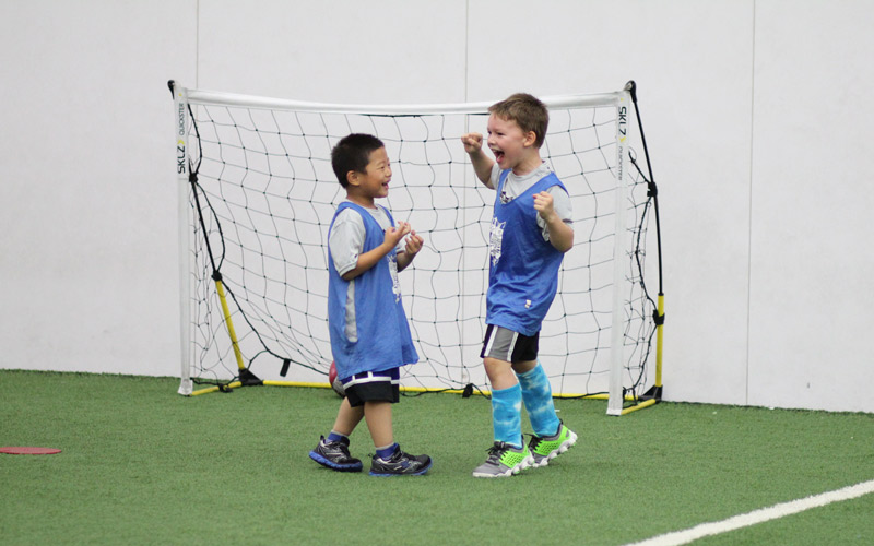 Skills Institute Boys Score a Goal