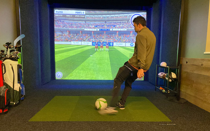 Kicking Ball in Sports Simulator
