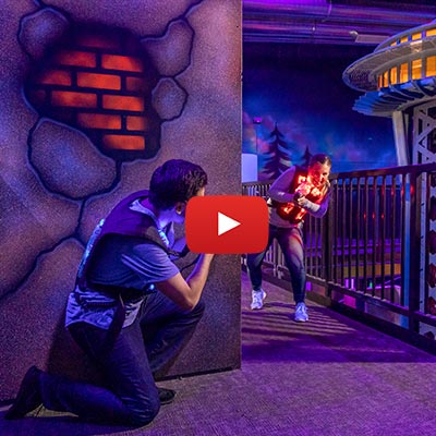 A video of people playing laser tag at Arena Sports