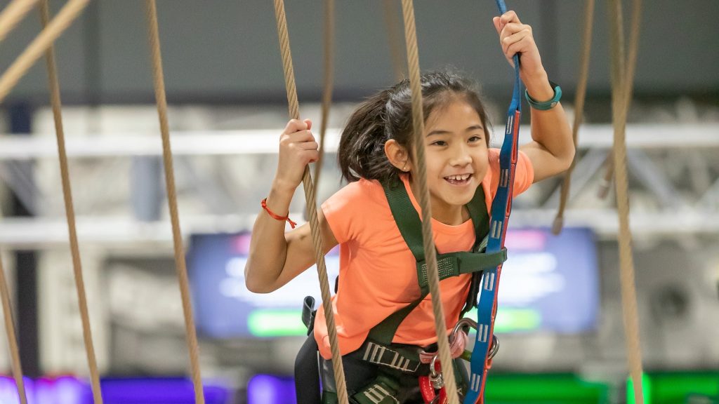 kid on ropes in funzone