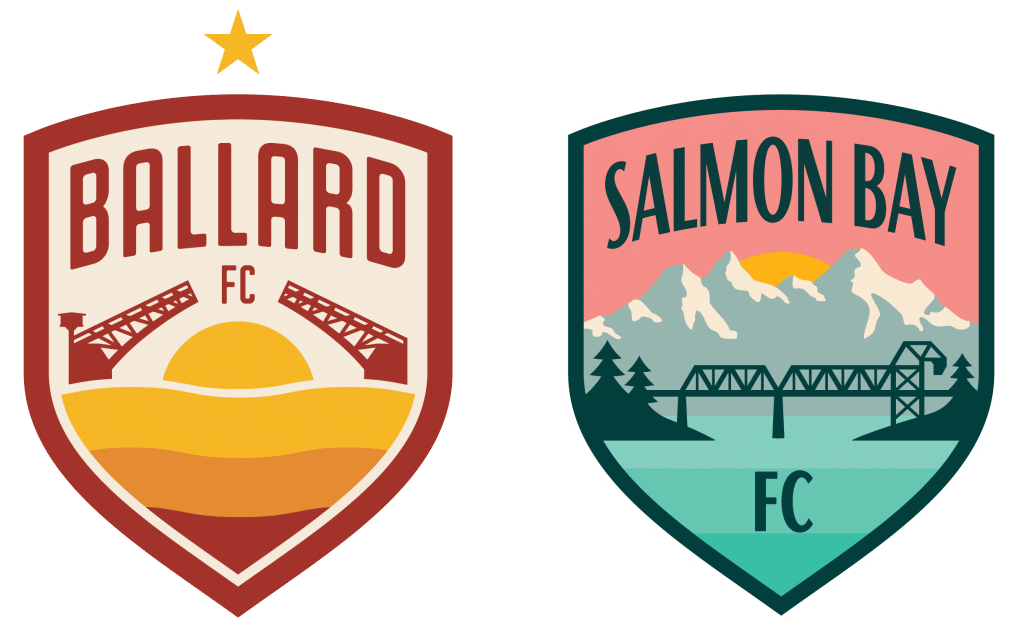 ballard fc and salmon bay fc club logos